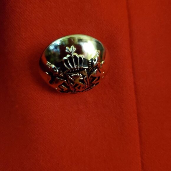 Valerie Stevens Vintage Red Wool Double Breasted Blazer Size 12 - Picture 3 of 7